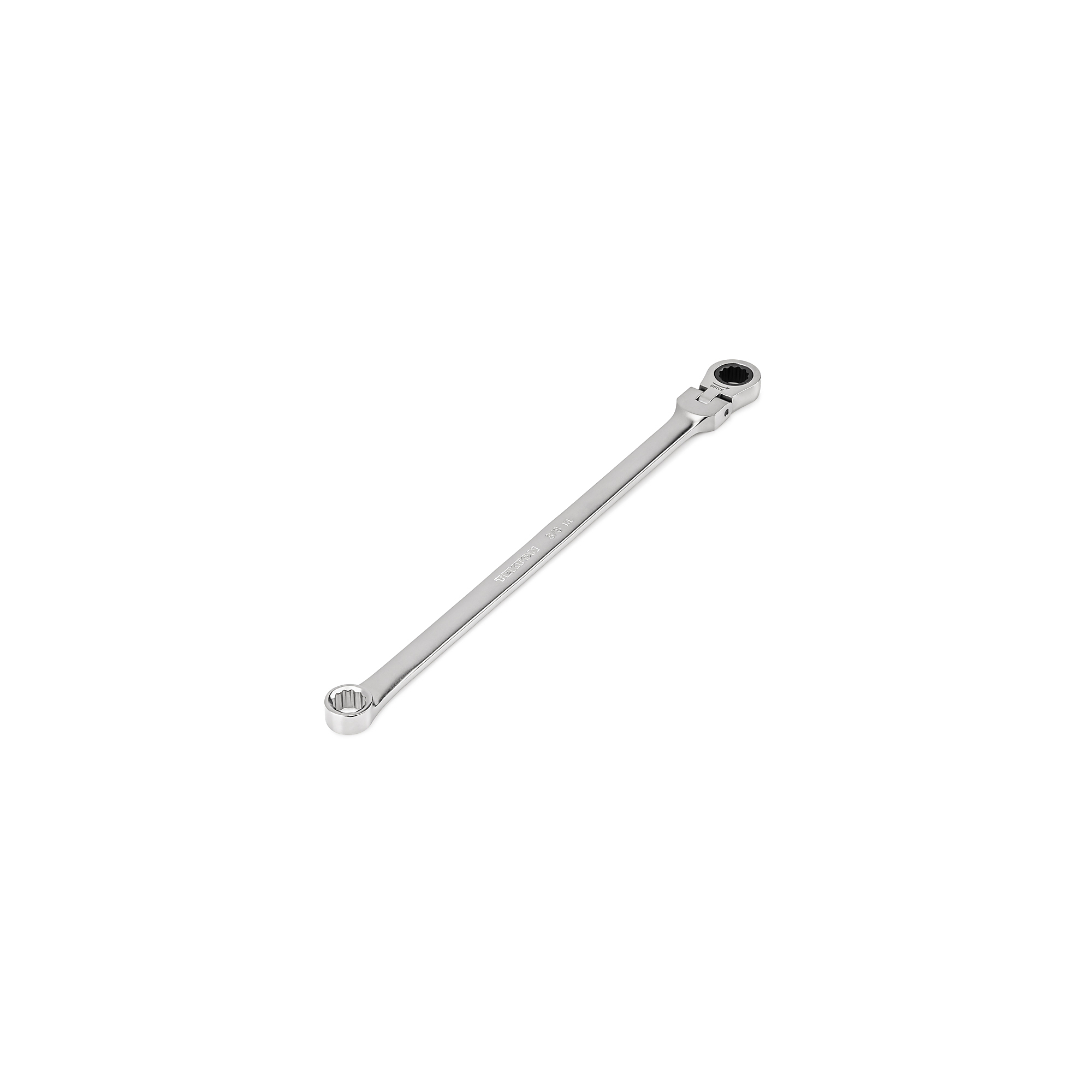 TEKTON 3/8 Inch Long Fixed/Flex Head 12-Point Ratcheting Box End Wrench | WRB35310